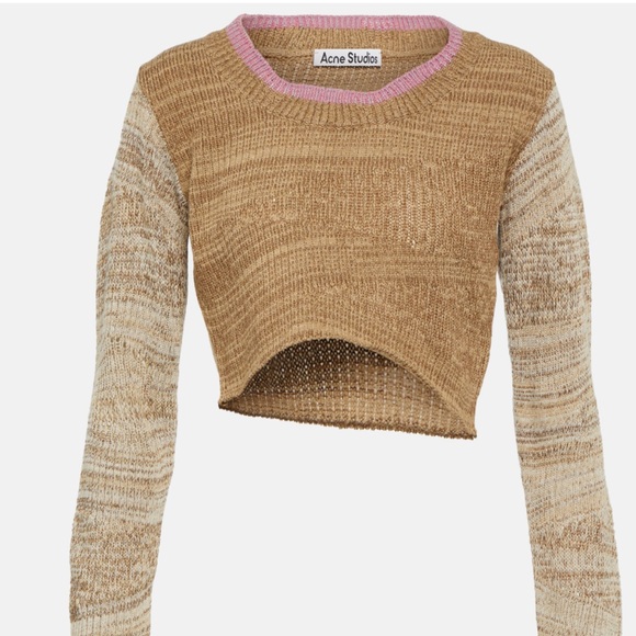 Acne Studios Sweaters - Acne Studios Asymmetric distorted sweater - Camel brown/tobacco/pink
